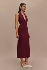 Annita - Robe mi-longue dos nu - Merlot