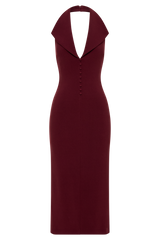 Annita - Robe mi-longue dos nu - Merlot