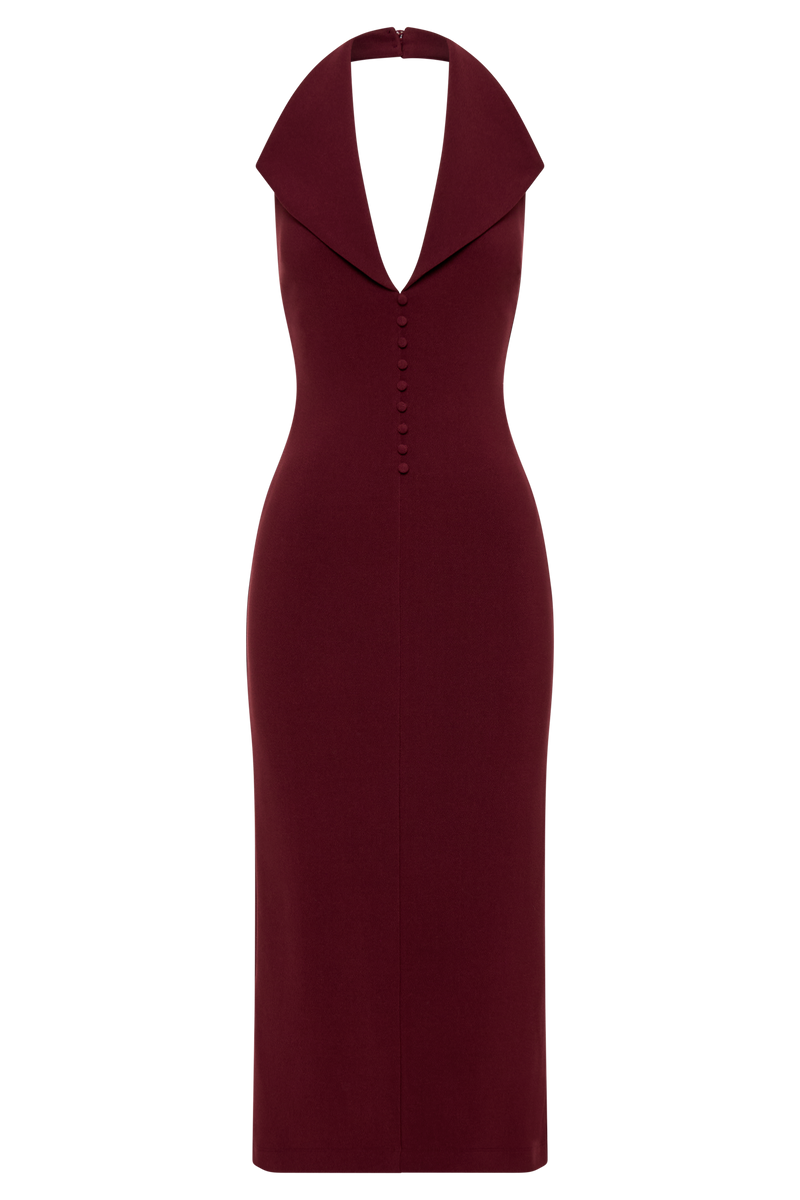 Annita - Robe mi-longue dos nu - Merlot