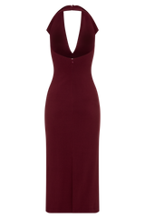 Annita - Robe mi-longue dos nu - Merlot