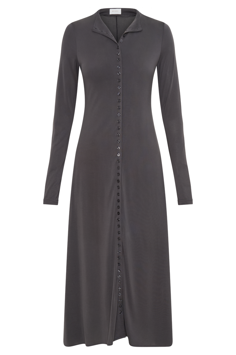 Mélanie - Robe midi en jersey écru - Anthracite