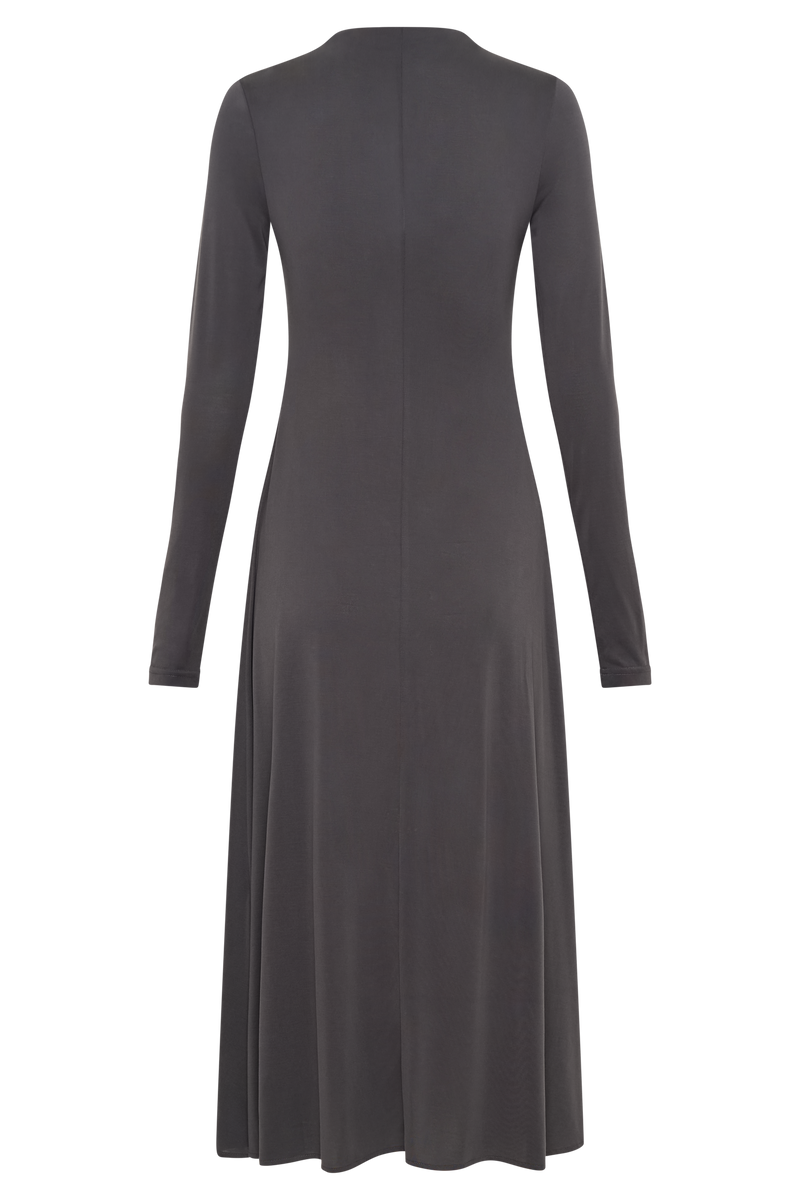 Mélanie - Robe midi en jersey écru - Anthracite